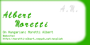 albert moretti business card